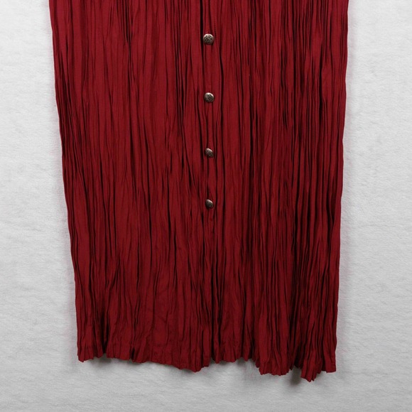 RIVER RIDGE TRADING CO Broomstick Skirt Pleated Button Front Maxi USA Made Sz L - Picture 3 of 7